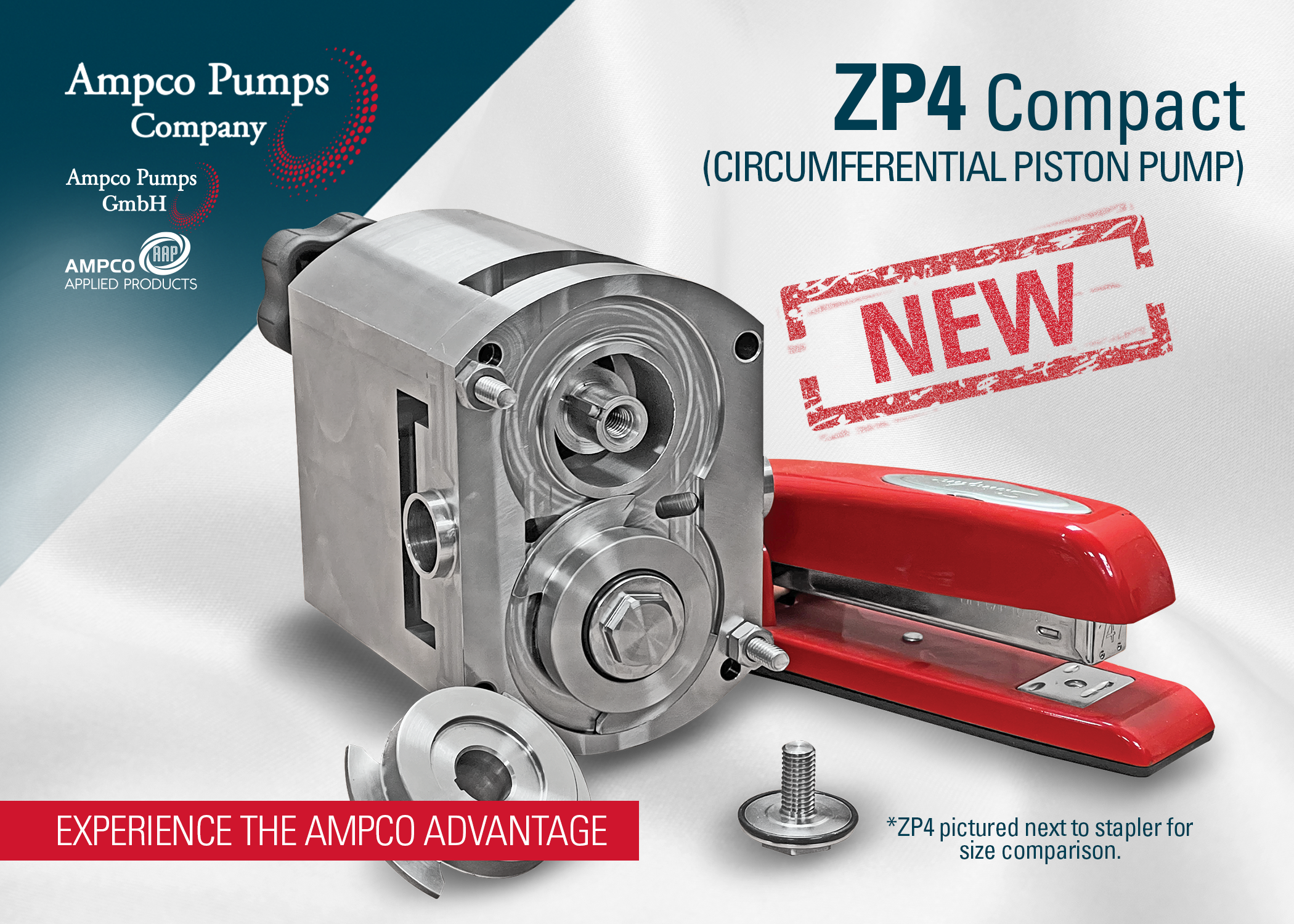 Bomba de pistón circunferencial compacta Ampco Pumps ZP4 para bajo caudal y dosificación